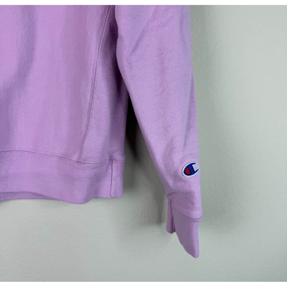 Champion Sweatshirt Women Medium Reverse Weave GF750 Pink Pullover Crewneck Logo - Picture 2 of 6